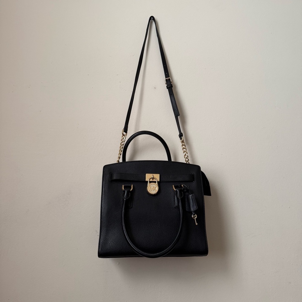 Michael Kors Black Leather Selma Tote / Satchel Bag